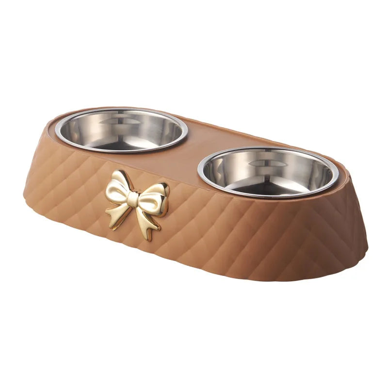 Stainless Steel Bow-tie Pet Bowl
