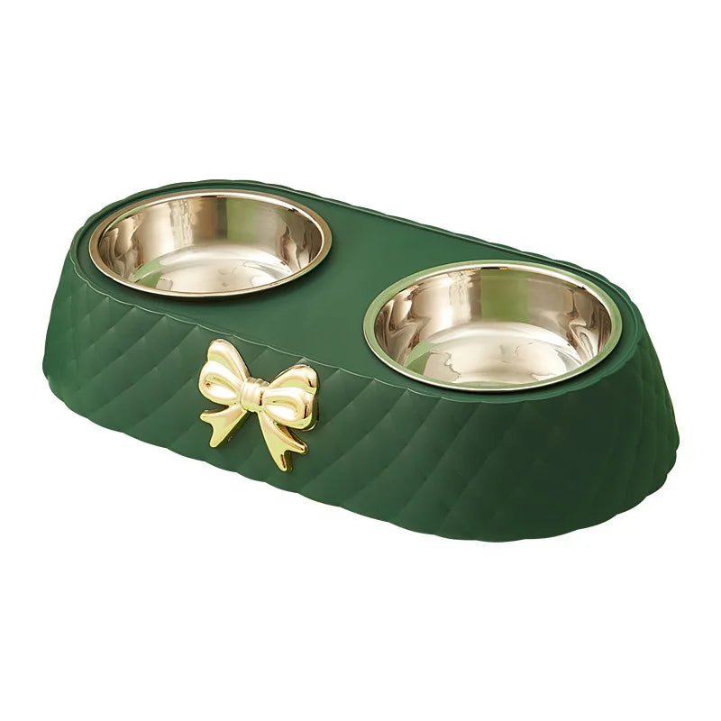 Stainless Steel Bow-tie Pet Bowl