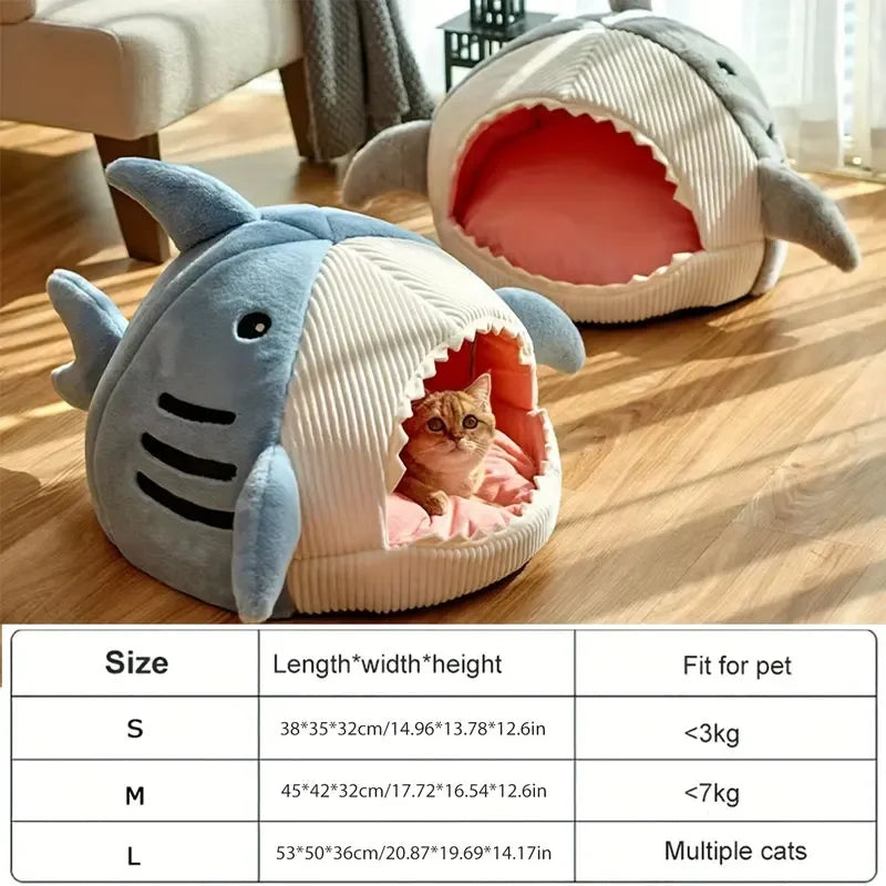 Plush Shark Pet Bed